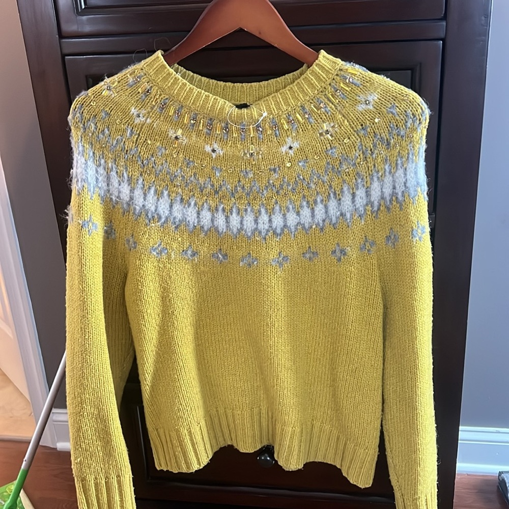 JCREW Holiday 2019 Embellished Fair Aisle M - Picture 3 of 8